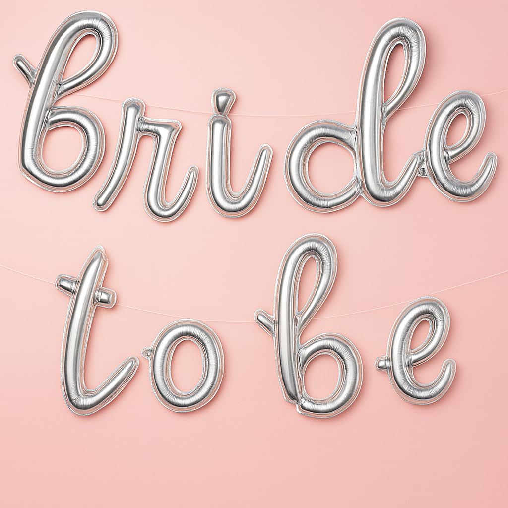 KatchOn, Silver Bride To Be Balloons Script - 16 Inch | Bride To Be Sign for Bachelorette Party Decorations | bride Balloons, Bridal Shower Decorations | bachelorette Party