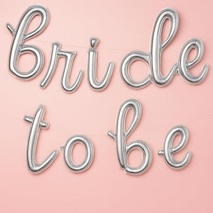 KatchOn, Silver Bride To Be Balloons Script - 16 Inch | Bride To Be Sign for Bachelorette Party Decorations | bride Balloons, Bridal Shower Decorations | bachelorette Party