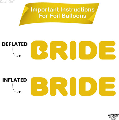 KatchOn, Large Bride Balloons Gold - 40 Inch | Gold Bride Balloons | Bride Gold Balloon Letters for Bachelorette Party Decorations Gold | Bachelorette Balloons Gold | Gold Bridal Shower Decorations