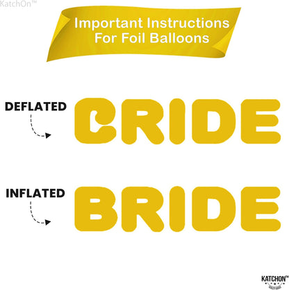 KatchOn, Giant Bride Balloons Gold - 32 Inch | Bachelorette Party Decorations | Bachelorette for Bridal Shower Decorations | Gold Bridal Balloons | Ring Balloon, Bride Decorations