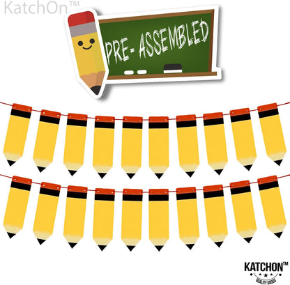 KatchOn Yellow Pencil Garland for Welcome Back to School Decorations