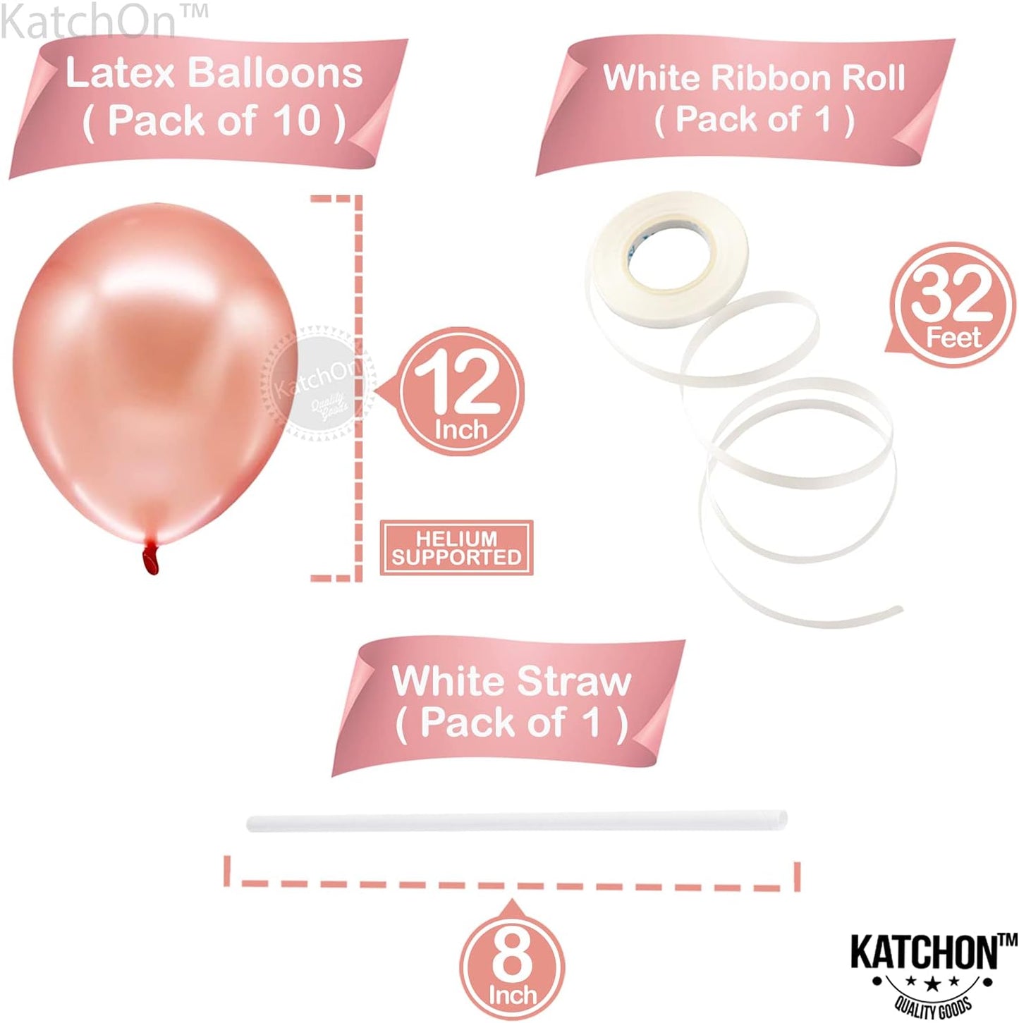 KatchOn, Rose Gold Bride To Be Balloons Set - 16 Inch, Pack of 19 | Bride Balloons, Rose Gold Latex Balloons for Bachelorette Party Decorations, Bridal Shower Decorations | Bride To Be Decorations