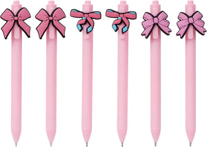 KatchOn 6Pcs Bow Pens Coquette Pink Retractable Writing Pen Bulk Birthday