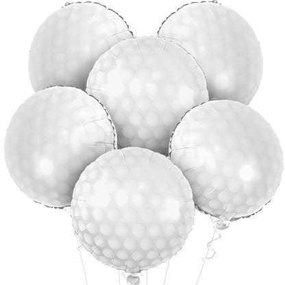 KatchOn White Foil Golf Balloons - 18 Inch | Golf Ball Balloons for Hole in One Birthday Party Decorations | Golf Themed Birthday, Thir-tee, Golf Event Decorations, and Celebrations