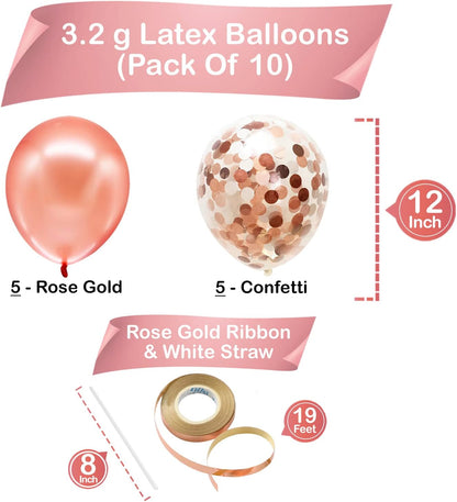 KatchOn, Rose Gold 15 Balloons Number - Big, 40 Inch | 15 Birthday Balloons with Confetti for Happy 15th Birthday Decorations for Girls | Quinceanera Decorations | 15 Birthday Decorations for Girls
