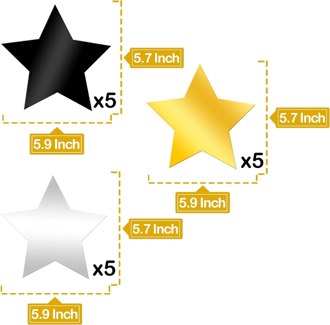 KatchOn, Black Gold and Silver Star Hanging Swirls - Pack of 30, No DIY | Graduation Decorations Class of 2024 | Black and Gold Party Decorations | Hollywood Party Decorations, Oscar Party Decorations