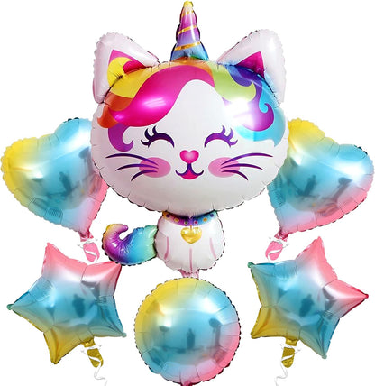 KatchOn, Big Cute Caticorn Party Supplies - 36 Inch, Pack of 6 | Caticorn Balloons, Caticorn Birthday Party Supplies | Cat Balloons, Kittycorn Birthday Party Supplies | Cat Balloons for Birthday Party