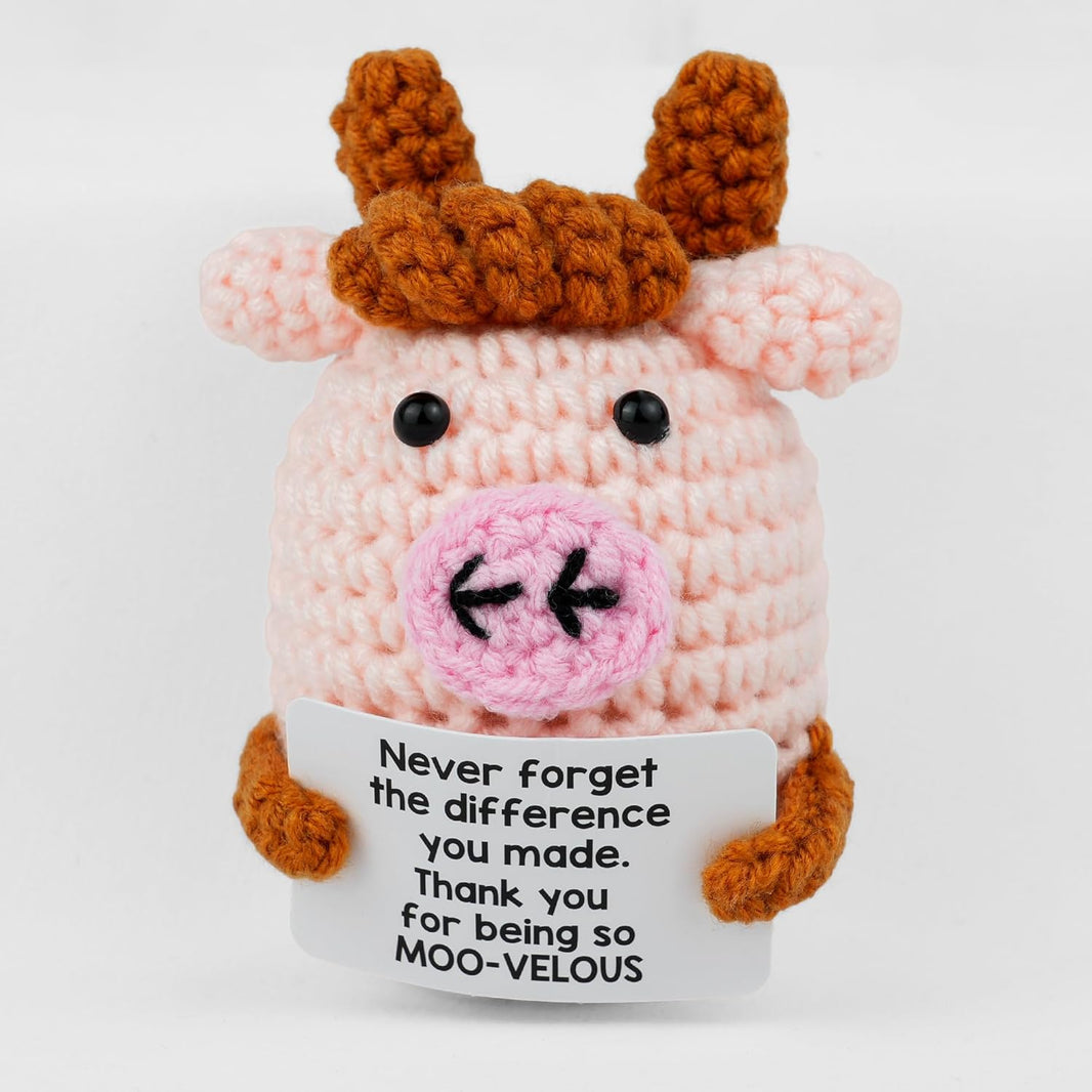 KatchOn, Mini Highland Cow Valentines Day Gifts for Her | Emotional Support Crochet Gifts for Women, Men, Coworker, Friends, Teen | Positive Crochet Animals | Birthday Gifts for Women