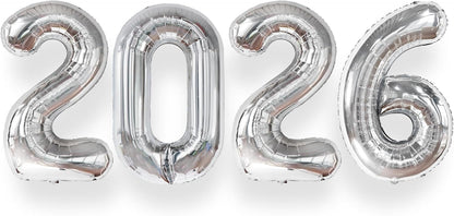 Silver Graduation Decorations 2026 | Giant, 42 Inch, Foil 2026 Graduation Balloons Class of 2026 Decorations | 2026 Balloons Number, Graduation Party Decorations | Prom Decorations 2026