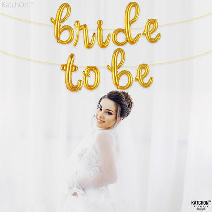 KatchOn, Gold Bride To Be Balloon - 16 Inch | Script Bride To Be Balloons for Bachelorette Party Decorations | Bride To Be Foil Balloons for Bridal Shower Decorations | Foil Bride To Be Decorations