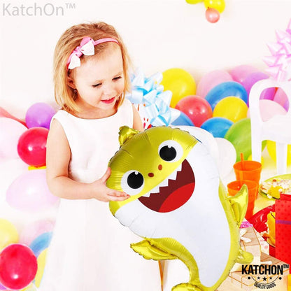 KatchOn, Baby Shark Balloons Set - Big, 25 Inch, Pack of 5 | Baby Shark Foil Balloons for Baby Shark Birthday Decorations | Under The Sea Party Decorations | 1st Baby Shark Birthday Party Supplies