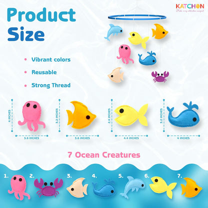 KatchOn, Baby Crib Mobile for Boys and Girls | Ocean Nursery Theme Mobile for Crib | Ocean Theme Decor | Brithday, Baby Shower Gift for Boys and Girls | Infant Bedroom Hanging Decoration