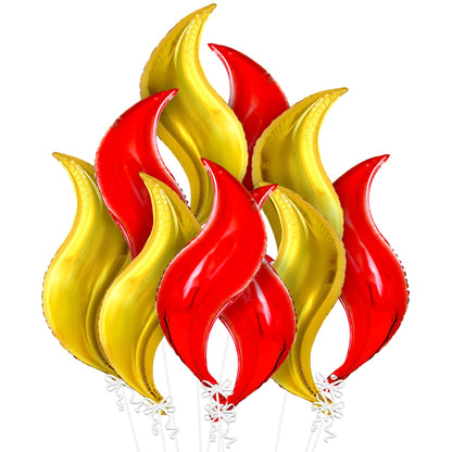 KatchOn, Big Fire Balloons Flames Set - 25 Inch, Pack of 10 | Flame Balloons for Fire Decorations For Party For Adults | Wings Of Fire Balloons, Fire Decorations | Wings Of Fire Decorations Birthday