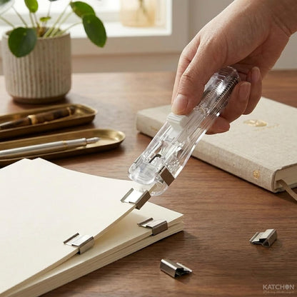 KatchOn Paper Clam Clip Dispenser, Portable Binder Clip Stapler