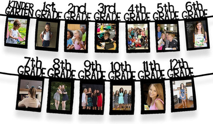 Graduation Decorations 2026 | Large K-12 Graduation Photo Banner 5x7, 10 Feet | Graduation Picture Banner, Black Graduation Picture Display for Grad Party Decor | KatchOn