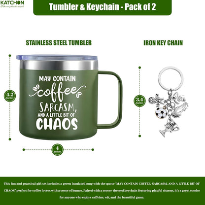 KatchOn, 14oz Stainless Steel Insulated Coffee Mug with Handle | Coffee Lovers Valentines Day Gifts for Her, Him | Coffee Cups, Coffee Travel Mug | Galentines Gifts for Friends, Girlfriend, Boyfriend