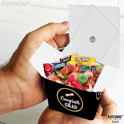 KatchOn, Congrats Grad Graduation Candy Boxes - Pack of 25, Graduation Party Favors | Black Graduation Gift Boxes, Graduation Decorations Class of 2024 | Graduation Favors 2024, Graduation Goodie Bags