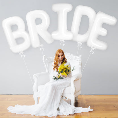 KatchOn, Giant Bride Balloons White - 40 Inch | Bachelorette Party Decorations | White Bride Balloon for Bridal Shower Decorations | Bridal Shower Balloon | Bachelorette Balloons