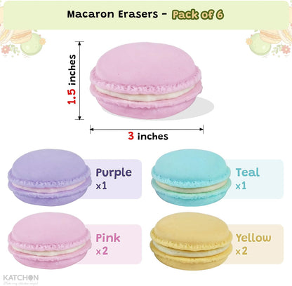 KatchOn Multicolor Macaron Erasers, Pack of 6, Back to School Supplies