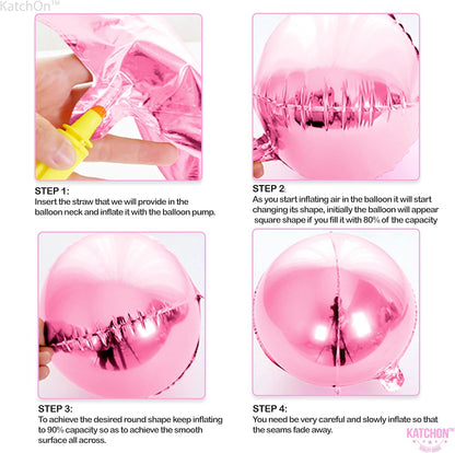 KatchOn, Light Pink Foil Balloons - 22 Inch, Pack 6 | Light Pink Mylar Balloons for Flamingo Party Decorations | Foil Balloon For Birthday, Gender Reveal, Baby Shower, Bachelorette Party Decorations