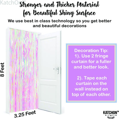 xtralarge iridescent fringe curtain 8x3 2 feet pack of 2 iridescent backdrop