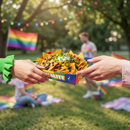 KatchOn, Pride Food Tray Disposable - Pack of 50 | Paper Boats for Rainbow Party Decorations, Pride Decorations | Nacho Serving Container for Rainbow Decoration, Gay Decor, LGBT Pary Supplies