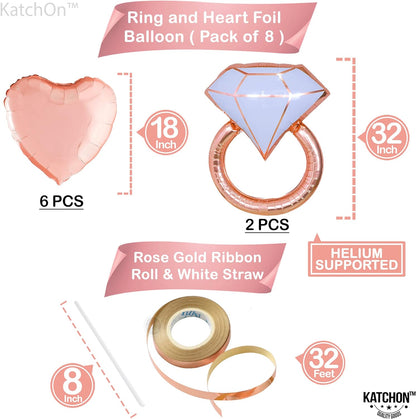 KatchOn, Rose Gold Bride To Be Balloons - Pack of 17 | Bride To Be Decorations | Bride Balloons for Bachelorette Party Decorations | Bridal Shower Balloons for Rose Gold Bridal Shower Decorations