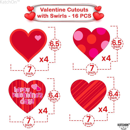 KatchOn, Red Hearts Swirls Valentines Hanging Decorations - Pack of 30, No DIY | Valentines Day Decorations Indoor, Hanging Hearts Decorations | Hanging Valentines Day Decorations | Valentines Décor