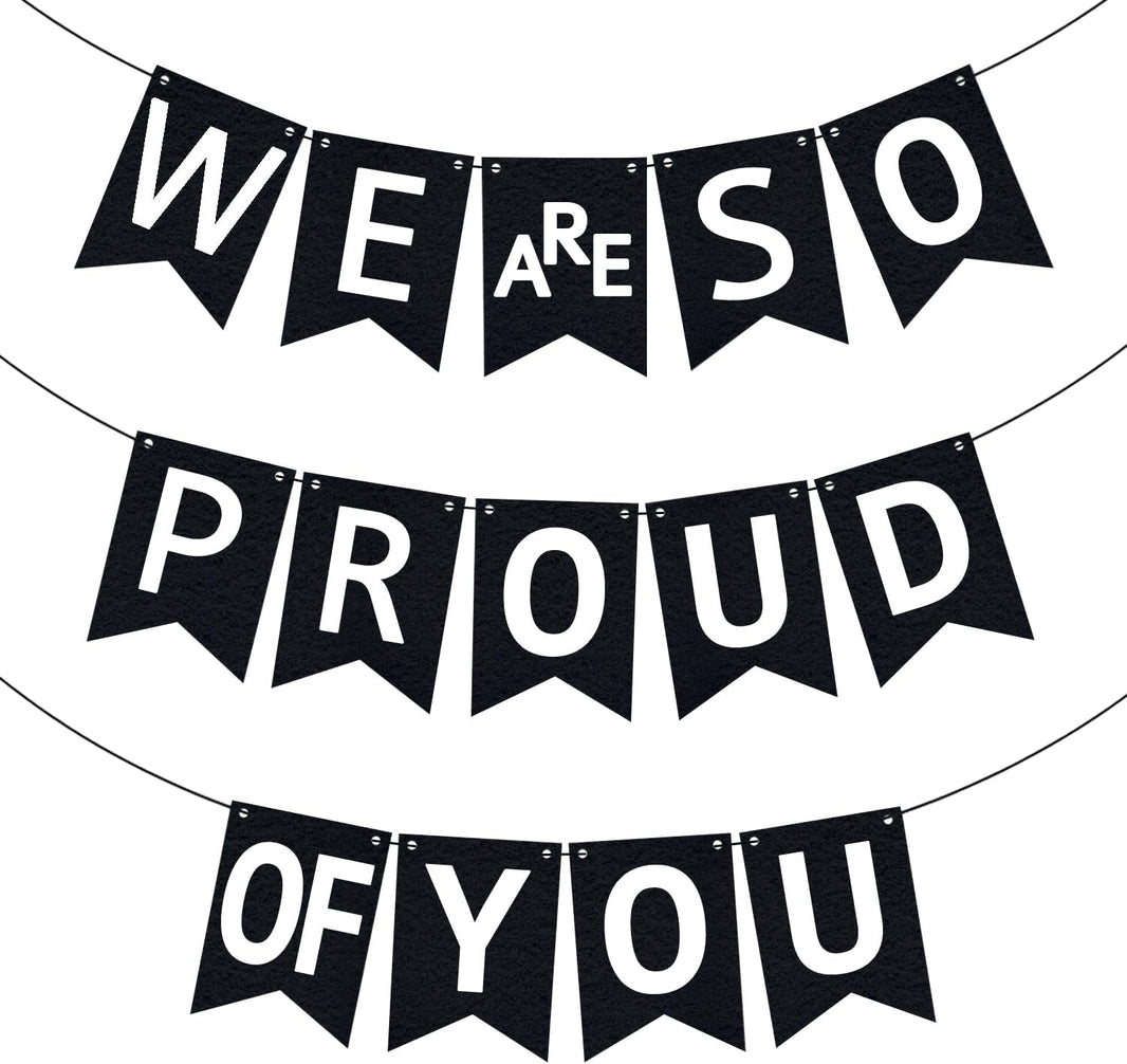 KatchOn, We are So Proud of You Banner - Huge, 10 Feet, No DIY | Congratulations Banner, Black Graduation Banner for Class of 2026 Graduation Decorations 2026 Congratulations Decorations
