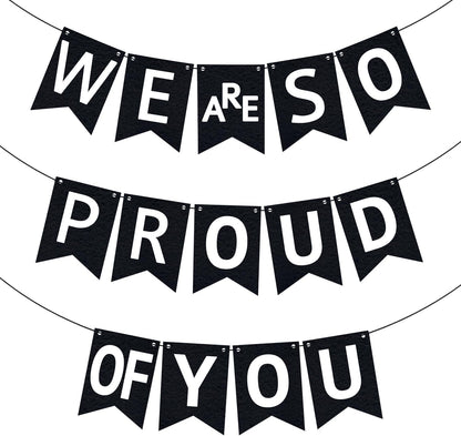 KatchOn, We are So Proud of You Banner - Huge, 10 Feet, No DIY | Congratulations Banner, Black Graduation Banner for Class of 2026 Graduation Decorations 2026 Congratulations Decorations