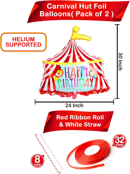 Katchon, Circus Tent Carnival Balloons - Gaint 30 Inch, Pack of 2 | Carnival Theme Party Decorations | Circus Balloons for Carnival Decorations | Birthday Party decorations | carnival Games