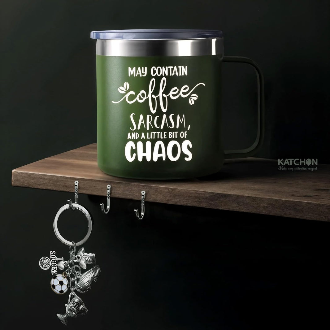 KatchOn, 14oz Stainless Steel Insulated Coffee Mug with Handle | Coffee Lovers Valentines Day Gifts for Her, Him | Coffee Cups, Coffee Travel Mug | Galentines Gifts for Friends, Girlfriend, Boyfriend