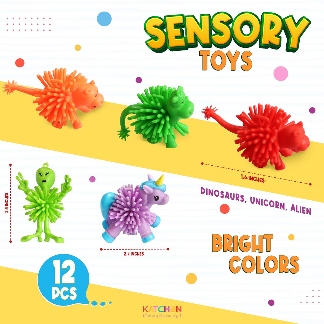 KatchOn, Stretchy Spiky Fidget Toys - Pack of 12 | Bulk Sensory Toys for Kids, Halloween Party Favors for Kids | Pinata Stuffers, Carnival Prizes | Goodie Bag Stuffers, Halloween Party Supplies