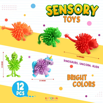 KatchOn, Stretchy Spiky Fidget Toys - Pack of 12 | Bulk Sensory Toys for Kids, Halloween Party Favors for Kids | Pinata Stuffers, Carnival Prizes | Goodie Bag Stuffers, Halloween Party Supplies