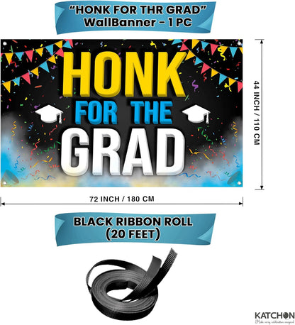 KatchOn, Honk for The Grad Banner - Xtralarge, 72x44 Inch | Honk for The Graduate, Graduation Decorations 2026 | Graduation Banner for Graduation Decorations Class of 2026 Graduation Backdrop