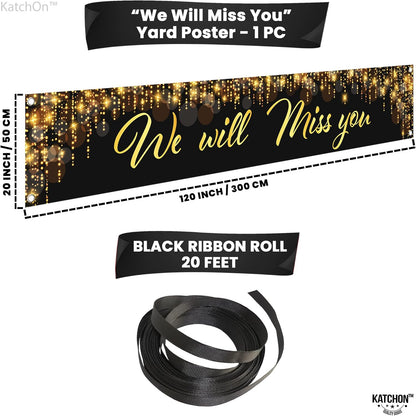 KatchOn, We Will Miss You Banner - 120x20 Inch | We Will Miss You Decorations | Graduation Yard Banner 2026 for Graduation Decorations for Class of 2026 | Farewell Banner, Farewell Decorations Party