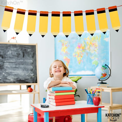 KatchOn Yellow Pencil Garland for Welcome Back to School Decorations