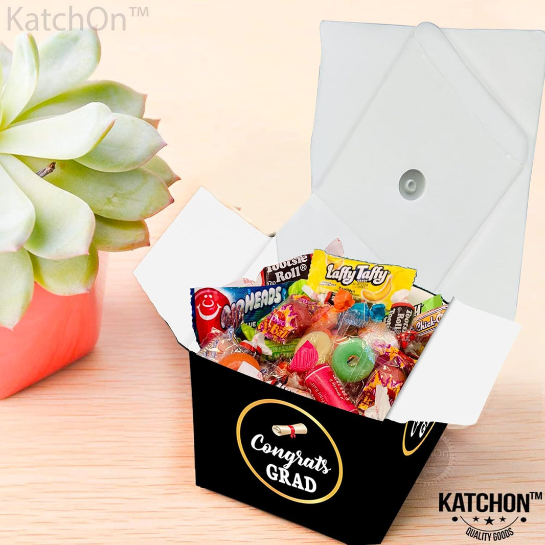 KatchOn, Congrats Grad Graduation Candy Boxes - Pack of 25, Graduation Party Favors | Black Graduation Gift Boxes, Graduation Decorations Class of 2024 | Graduation Favors 2024, Graduation Goodie Bags