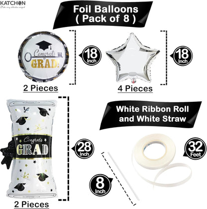 KatchOn, Silver 2026 Balloons Graduation Set - Pack of 35 | Graduation Decorations 2026, Congrats Grad Balloons 2026 Balloons, Confetti Balloons, Congrats Grad Balloons Decorations