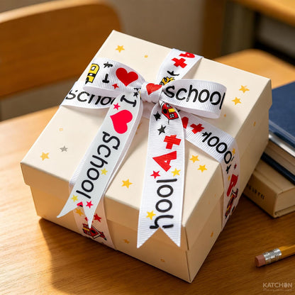 KatchOn 15 Pack Back to School Ribbon Bows - 20x5.3 Inch | Love School Themed Pre-Tied Bows for Back to School Gift Decorations, Gift Wrap Ribbons Classroom Decor, DIY Gift Wrapping