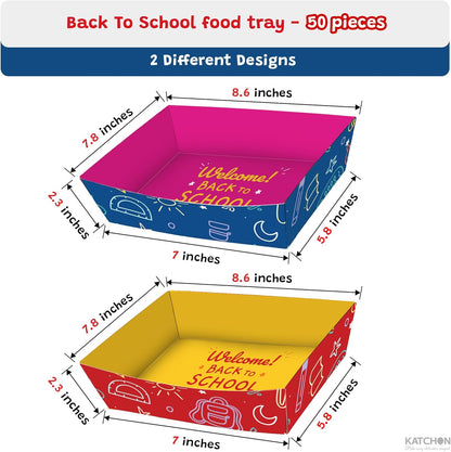 KatchOn Back to School Paper Food Trays - 50 Pack Back to School Supplies