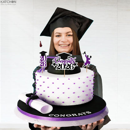Graduation Decorations 2026 | Purple and Black Graduation Cake Topper 2026 - Pack of 36 | Graduation Cupcake Toppers 2026 for Graduation Decorations 2026, Dessert Toppers Grad, KatchOn