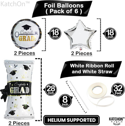 KatchOn, Huge Congrats Grad Balloon - Pack of 6, 28 Inch | Graduation Mylar Balloons, Kindergarten Graduation Party Decorations 2026 | Graduation Balloons Class of 2026, Graduation Photo Backdrop