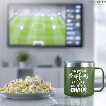 KatchOn, 14oz Stainless Steel Insulated Coffee Mug with Handle | Coffee Lovers Valentines Day Gifts for Her, Him | Coffee Cups, Coffee Travel Mug | Galentines Gifts for Friends, Girlfriend, Boyfriend