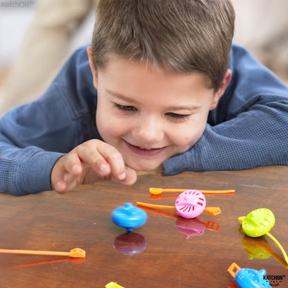 KatchOn, Colorful Spinning Tops For Kids - Pack of 24 Spinners | Party Toys Gifts and Party Favors for Kids | Pull Strip Spinning Top Toy Birthday Goodie Bag Fillers, Christmas Gifts, Classroom Prizes