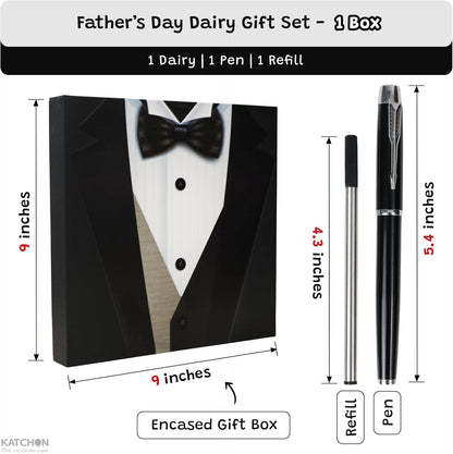 KatchOn, Fathers Day Gift - 8 Inch, Pack of 3 | Diary, Pen, Pen Refill Set | Fathers Day Gift For Dad | Graduation Gifts For Men