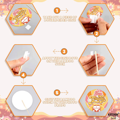 KatchOn, Two Groovy Photo Booth Props - Pack of 40, Groovy Photo Props | 60s Photo Booth Props | Retro Photo Booth Props for Two Groovy Party Decorations | Hippie Photo Booth Props for Birthday Party