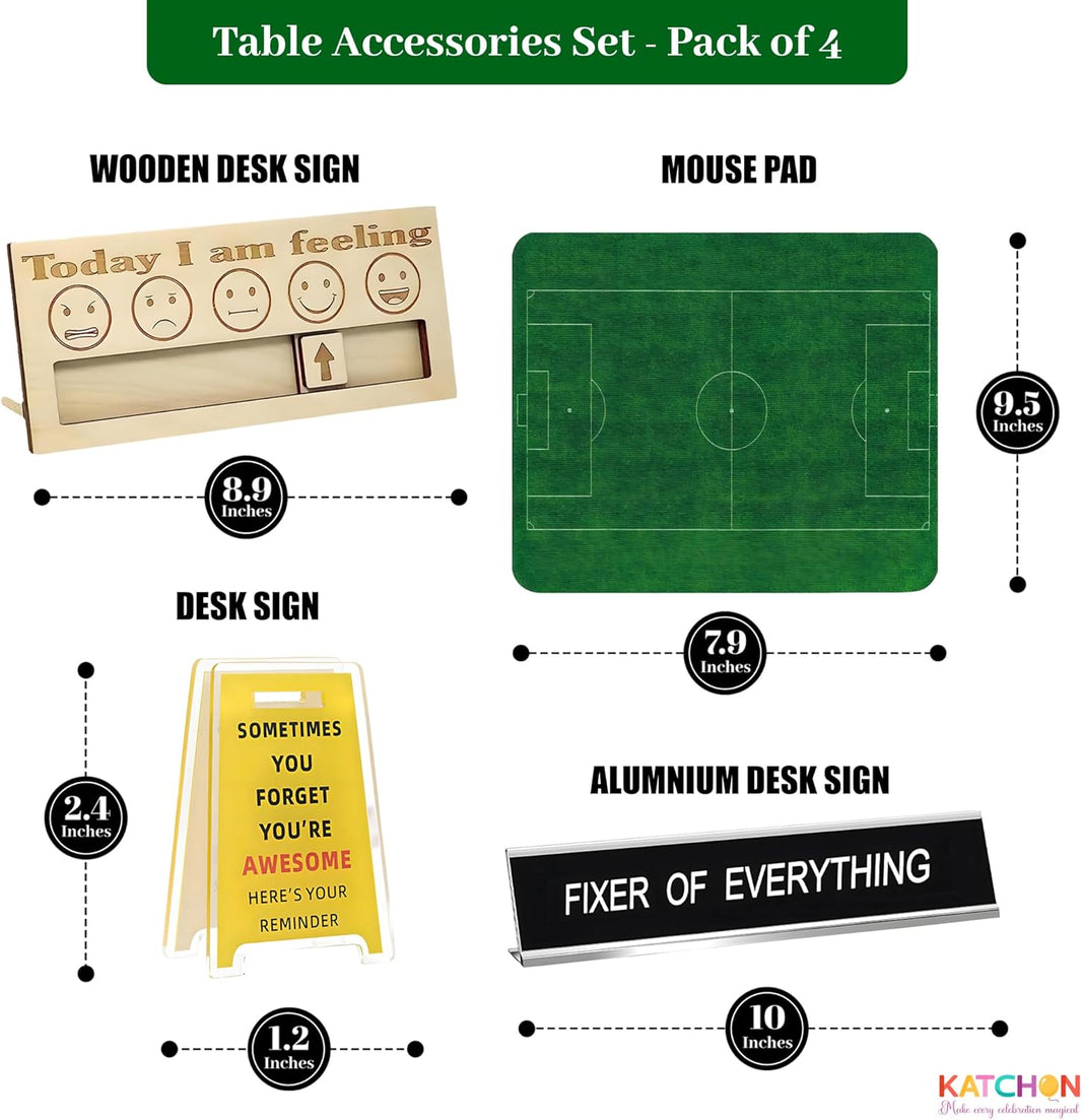 KatchOn, Fun Office Desk Accessories Set - Pack of 4 | Coworker Valentine Gifts, Office Gifts for Coworkers, Men, Women, Boss | Valentines Gifts for Him, Boyfriend | Computer Desk Accessories for Dad