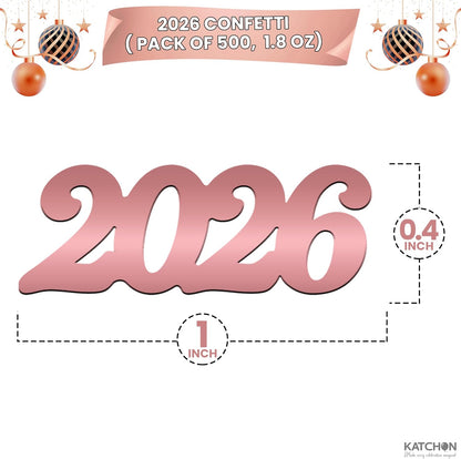 Graduation Decorations 2026 | Shiny Rose Gold 2026 Grad Confetti - Pack of 500 | Rose Gold Graduation Confetti Class of 2026 | Pink Graduation Decorations 2026 | Prom Decorations 2026,KatchOn