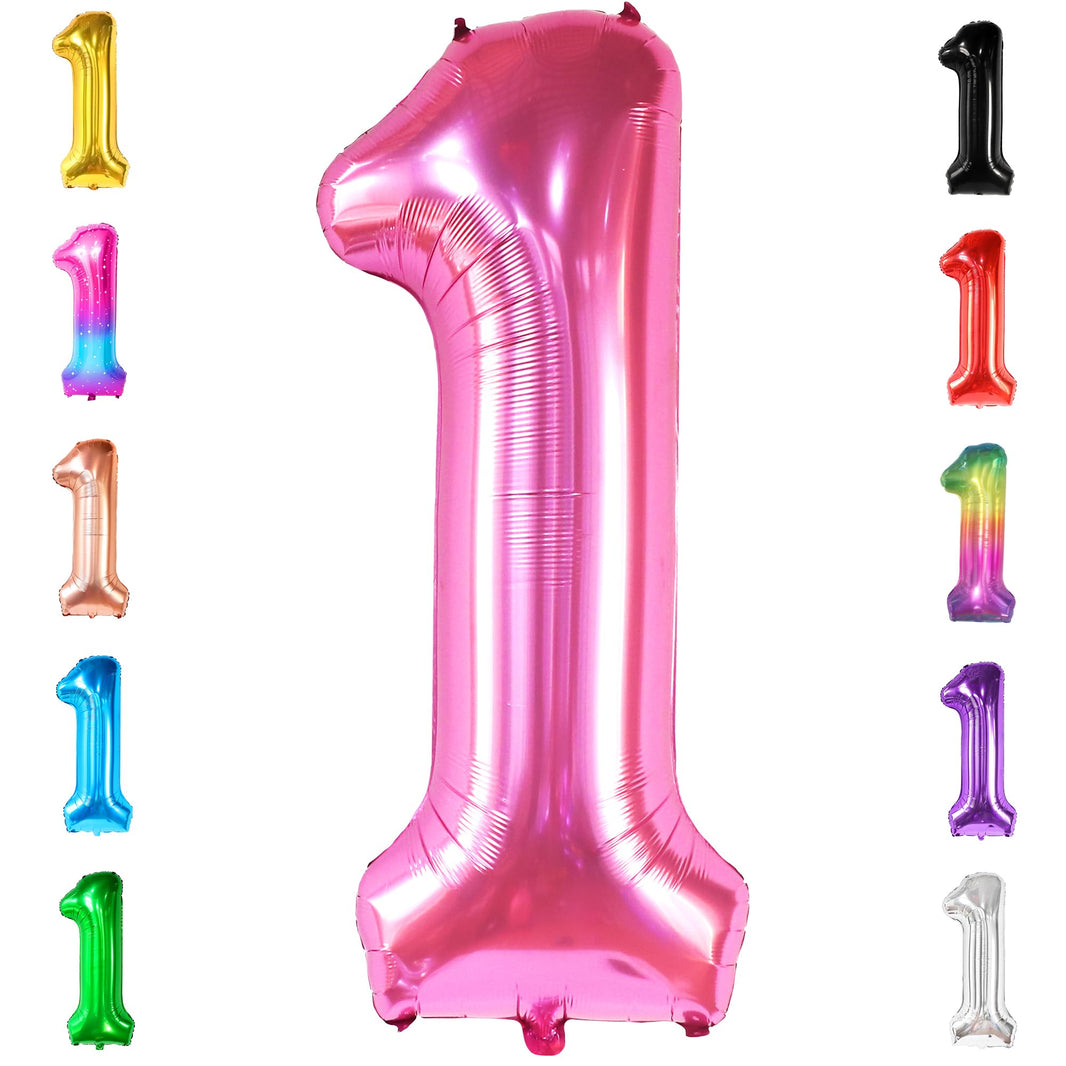 KatchOn, Hot Pink 1 Balloon Number for First Birthday - 40 Inch | Number One Balloons for 1st Birthday | 1 Balloons for 1st Decorations | Hot Pink One Balloon For Happy Anniversary Decorations